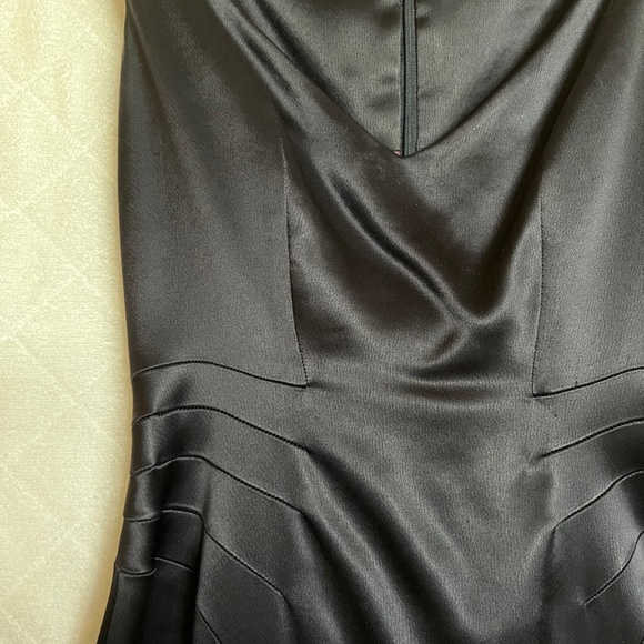 Tahari brand Midnight blue/black heavy satin dress. - Picture 3 of 7